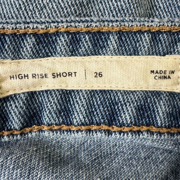 Pacsun shorts women 26 100% cotton embroidered floral high rise denim blue - Picture 7 of 11